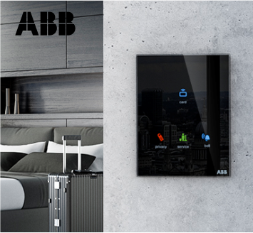 Hotel room with ABB Hopsitality solution from ABB